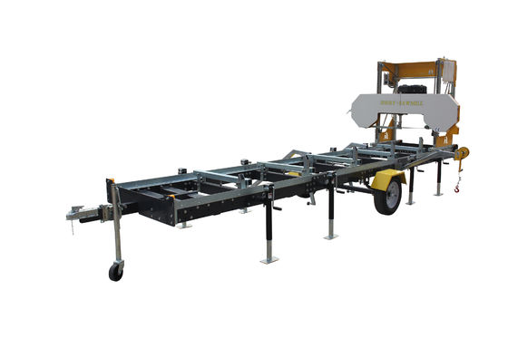 Machine à scier à la bande de coupe de troncs de bois avec remorque horizontale portable