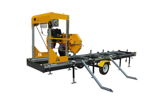 Machine à scier à la bande de coupe de troncs de bois avec remorque horizontale portable